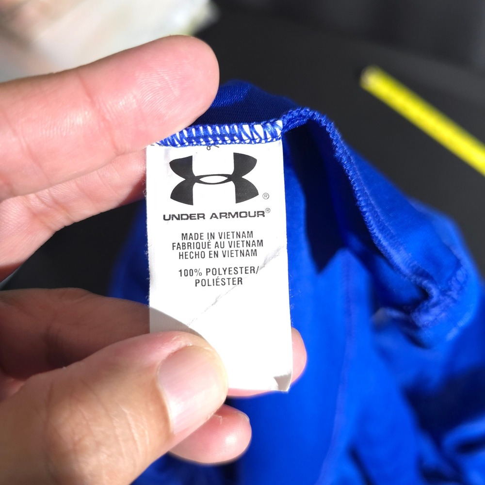 Under Armour 1/4 Zip Pullover Mens 2XL Blue HeatGear Striped Loose Fit 1242220 - Picture 7 of 10